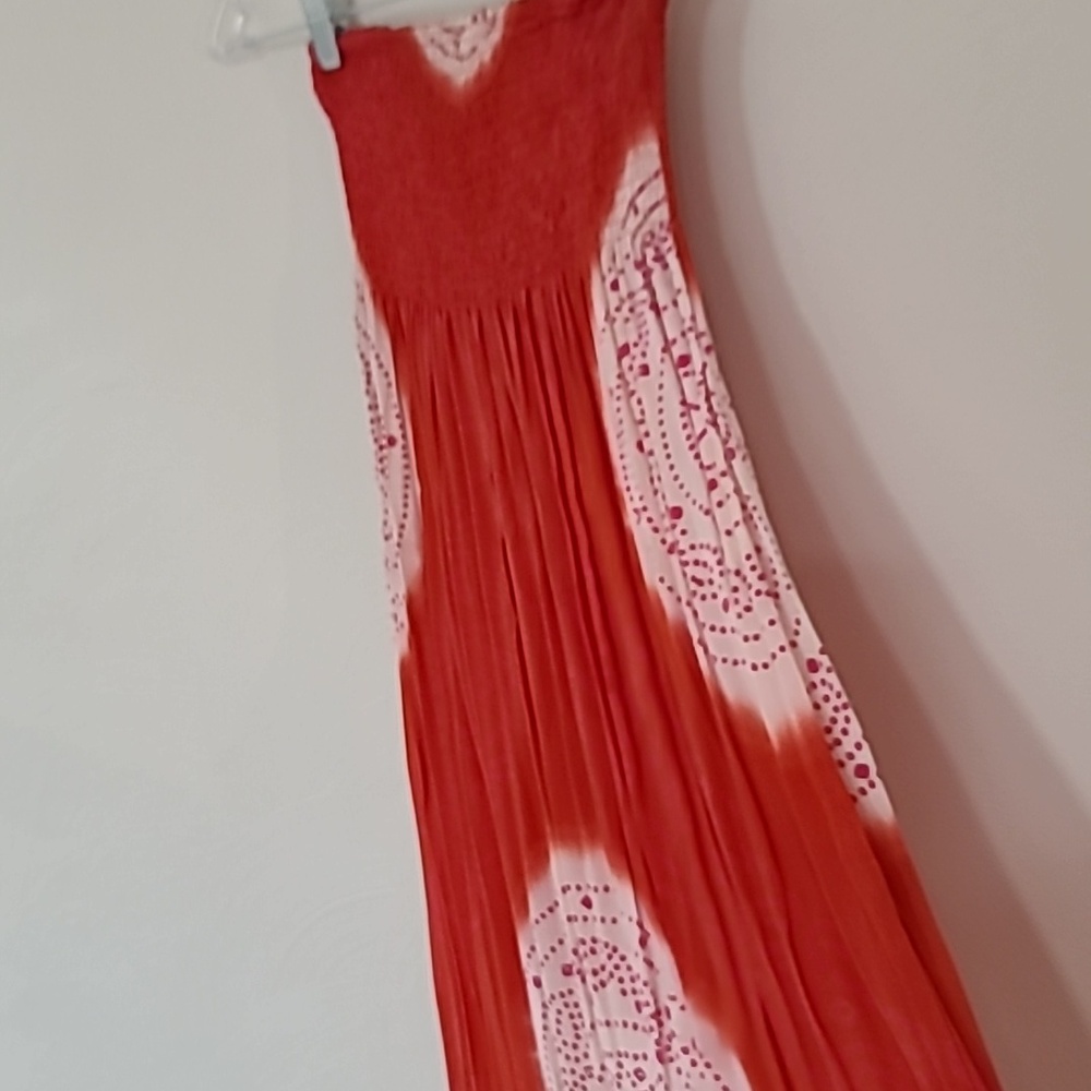 Strapless Smocked High Low Midi Sundress S/M - Picture 4 of 4